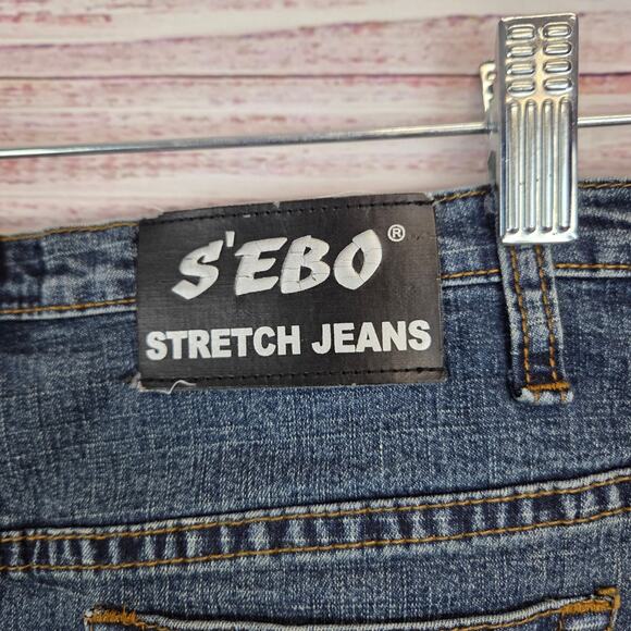 Y2K Mermaid Trumpet Flare Denim Maxi Skirt 5/6 Med Blue Stretch Jean Retro Fade - Picture 8 of 13